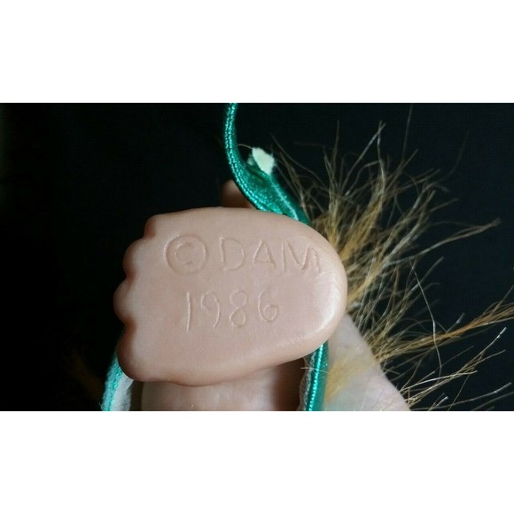 Vintage 1986 DAM Norfin Troll Mermaid Doll Orange Hair 5" - Picture 5 of 7